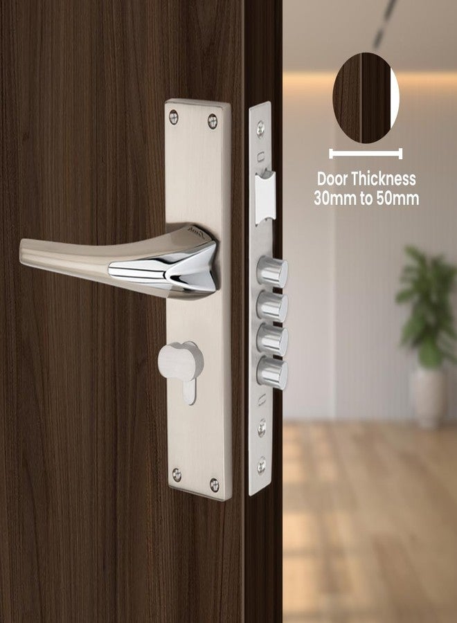 Link Duke Mortise Lock |for Main & Internal Door in Home/Office/Hotel | 10 Inches Heavy Duty Handle Set with One Side Key Access, 3 Keys |SS Finish|2 Years Warranty - Image 2